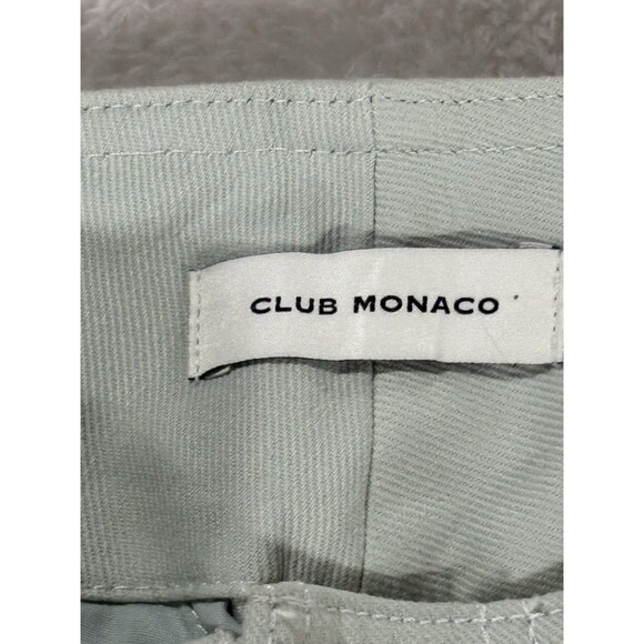 Club Monaco Women's Size 4 Mint Green High Rise Ankle Pant Cotton Stretch Button - Picture 5 of 12